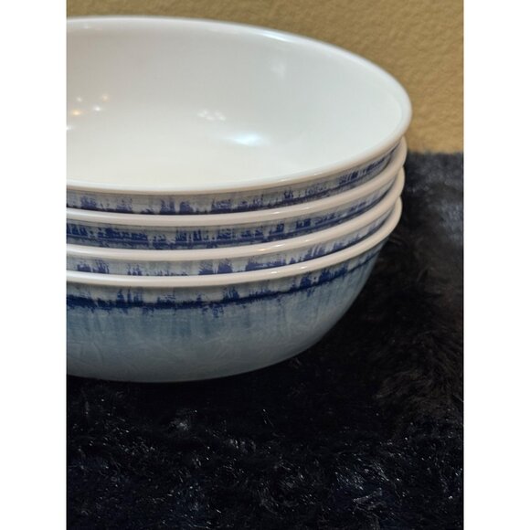 AELS Set Of 4 White & Blue Gradient Melamine Bowls - Picture 2 of 7